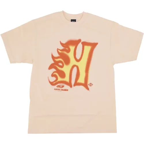 Heat Wave Tee Wheat T-shirt , Herren, Größe: L - HUF - Modalova