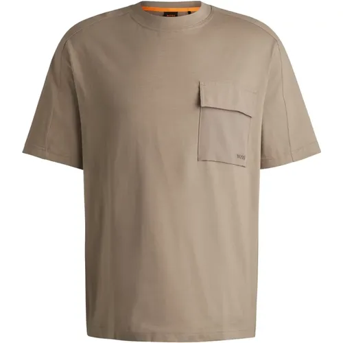 Pocketcargo T-Shirt mit Logotasche , Herren, Größe: M - Hugo Boss - Modalova