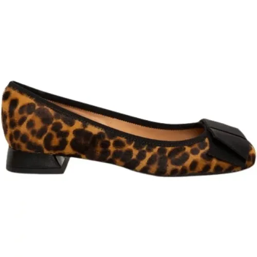 Leopardenmuster Loafer mit Schleifendetail , Damen, Größe: 41 EU - Roberto Festa - Modalova