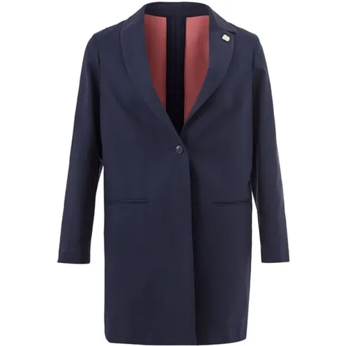 Blaue Baumwoll Eleganz Jacke , Damen, Größe: S - Lardini - Modalova