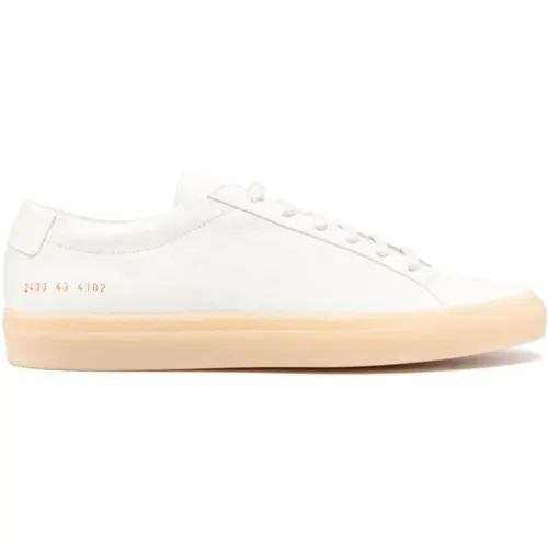 Weiße Leder Sneakers Schnürung Runde Spitze , Herren, Größe: 46 EU - Common Projects - Modalova