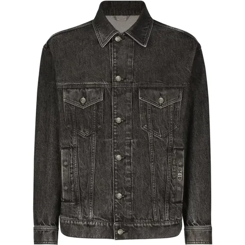 Denim Logo Jacket Italy , male, Sizes: M, L - Dolce & Gabbana - Modalova