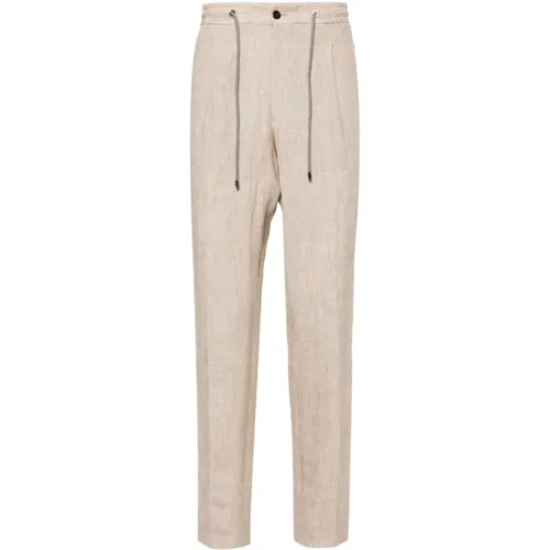Linen Drawstring Pants , male, Sizes: L - Corneliani - Modalova