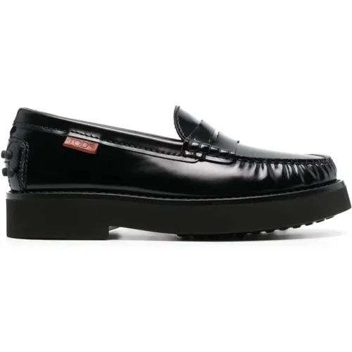 Calf Leather Penny Slot Loafer , female, Sizes: 8 UK - TOD'S - Modalova