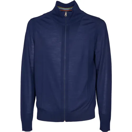 Blaue Merinowoll-Strickjacke Aw24 - PS By Paul Smith - Modalova