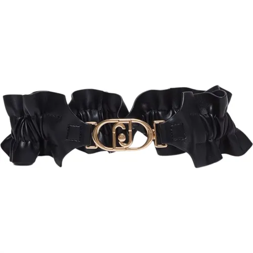 Ruffled Elastic Belt with Logo , female, Sizes: M - Liu Jo - Modalova