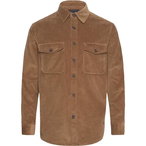 Corduroy Overshirt Highland Khaki Hemd , Herren, Größe: L - Tommy Hilfiger - Modalova