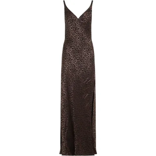 Leopard Jacquard Langes Kleid - alexander mcqueen - Modalova