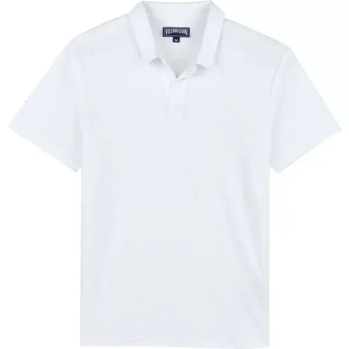 Pyramid buttonless linen polo shirt , male, Sizes: M - Vilebrequin - Modalova