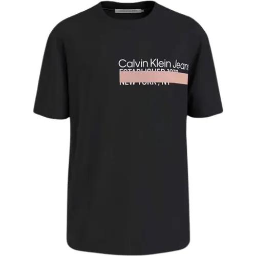 Schichtbaum Schwarz Crew Neck , Herren, Größe: S - Calvin Klein - Modalova