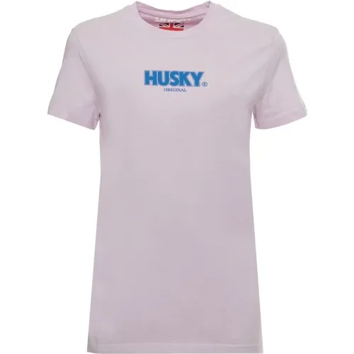 Sophia Damen T-shirt Baumwolle Logo , Damen, Größe: XL - Husky Original - Modalova
