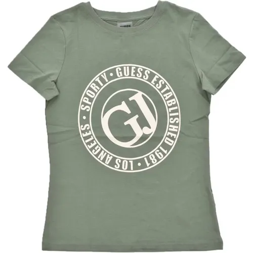 Baumwoll Logo T-Shirt - Grüne Töne - Guess - Modalova