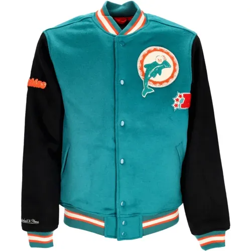 Miami Dolphins Legacy Varsity Jacket Teal/Black , Herren, Größe: S - Mitchell & Ness - Modalova