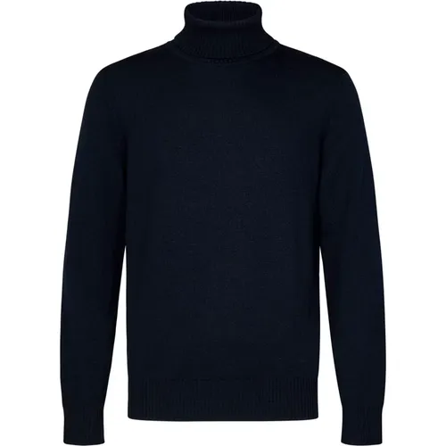 Navy Turtleneck Sweater with Eagle Embroidery , male, Sizes: S, XL, 2XL, L - Emporio Armani - Modalova