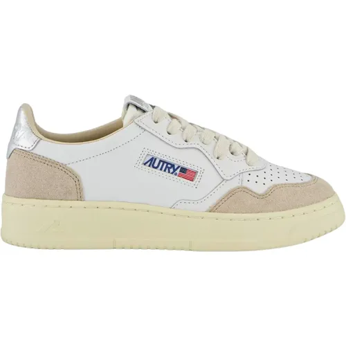 Silbereinsatz Ledersneakers , Damen, Größe: 40 EU - Autry - Modalova