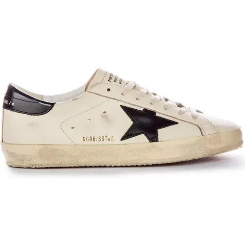 Distressed Super Star Sneakers /Night Blue , male, Sizes: 11 UK - Golden Goose - Modalova