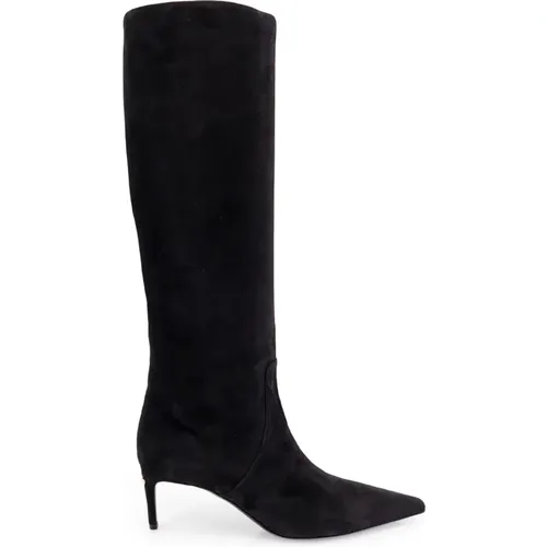 Suede Stiletto Ankle Boots , female, Sizes: 3 UK, 5 1/2 UK, 8 UK, 4 1/2 UK, 6 UK, 4 UK, 5 UK - Dolce & Gabbana - Modalova