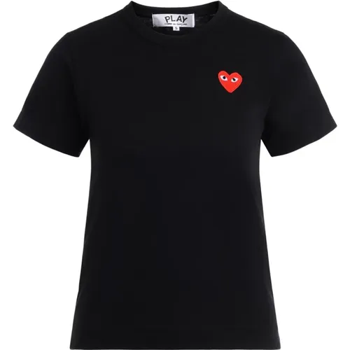Womens Heart Print T-shirt , female, Sizes: M - Comme des Garçons Play - Modalova