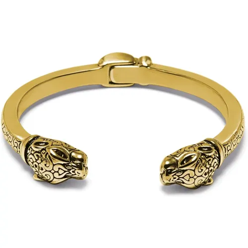 Men& Panther Bangle in Gold , male, Sizes: M, 2XL, XL, L - Nialaya - Modalova