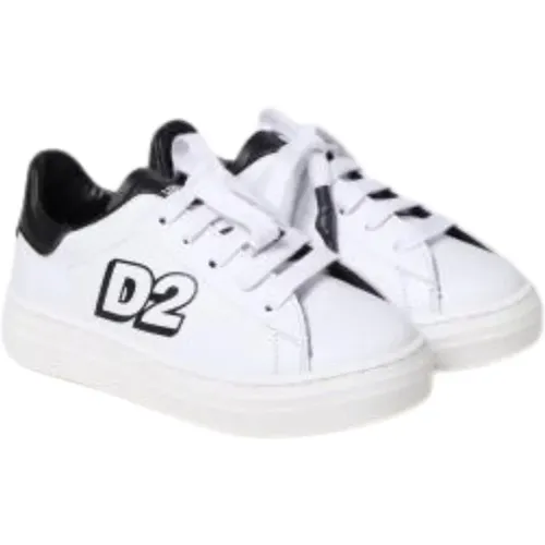 Weiße Leder-Sneaker mit Schnürung - Dsquared2 - Modalova