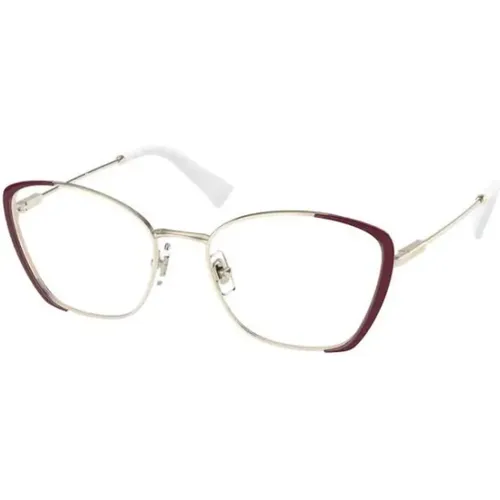 Stunning Red Frame Fashion Glasses , female, Sizes: 52 MM - Miu Miu - Modalova