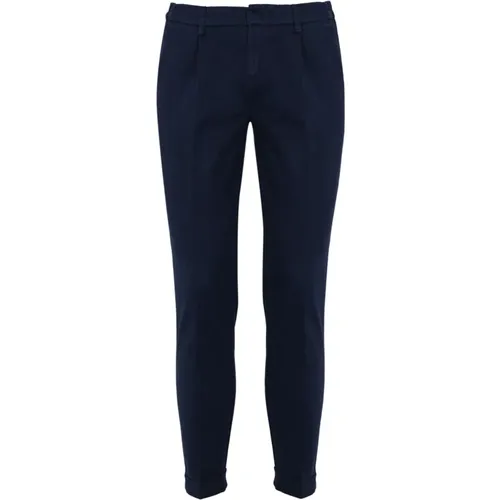 Blaue Baumwoll-Gabardine-Slim-Fit-Hose , Herren, Größe: W34 - Fay - Modalova