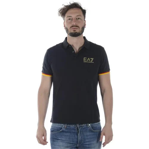 Klassisches Polo Shirt , Herren, Größe: L - Emporio Armani EA7 - Modalova