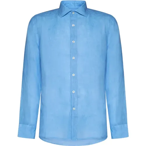 Linen Classic Collar Shirt , male, Sizes: XL - 120% lino - Modalova