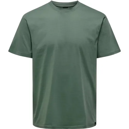 Lässiges Baumwoll T-Shirt , Herren, Größe: XS - Only & Sons - Modalova