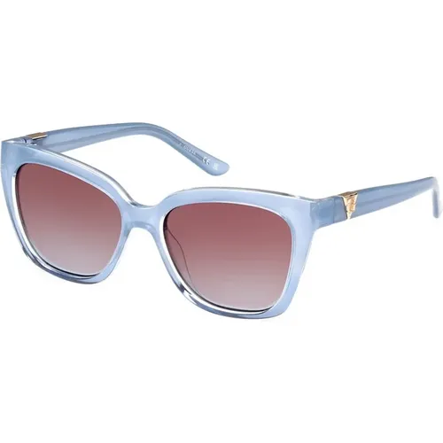 Stylish Sunglasses in Frosted Blue , female, Sizes: 53 MM - Guess - Modalova