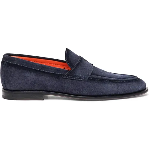 Wildleder Loafer für Herren , Herren, Größe: 44 EU - Santoni - Modalova