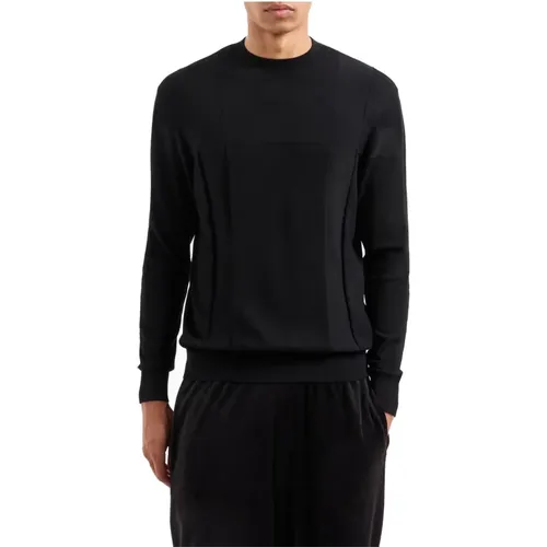 Schwarzer Pullover Viskose Polyamid Zusammensetzung , Herren, Größe: L - Armani Exchange - Modalova