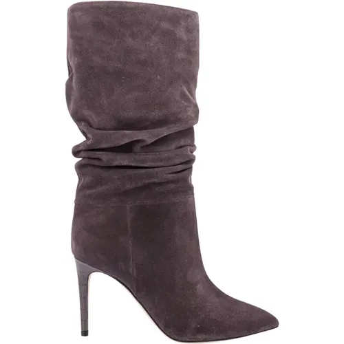 Grey Suede Ankle Boots - Aw23 Collection , female, Sizes: 8 UK - Paris Texas - Modalova