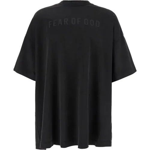 Schwarzer Crew Neck Logo Print Pullover , Herren, Größe: M - Fear Of God - Modalova