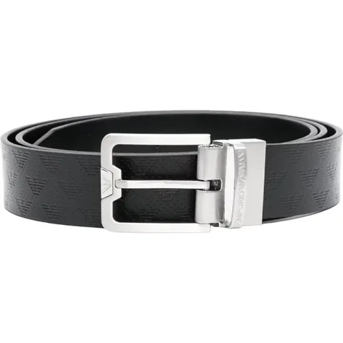 Leather Belt with Metal Buckle , male, Sizes: ONE SIZE - Emporio Armani - Modalova
