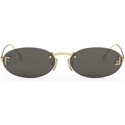 Glänzende Endura Gold Sonnenbrille , unisex, Größe: 54 MM - Fendi - Modalova
