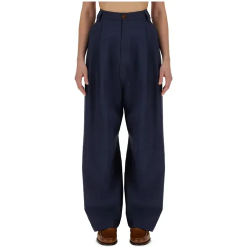 Weite Canvas Hose , Damen, Größe: 2XS - Alysi - Modalova