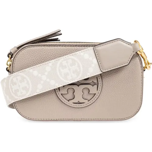 Graue Leder Crossbody Tasche , Damen, Größe: ONE Size - TORY BURCH - Modalova