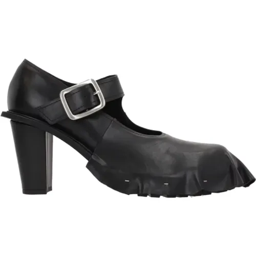 Heel Mary-Jane Leather Shoes , female, Sizes: 6 1/2 UK, 7 UK, 6 UK, 5 1/2 UK - Comme des Garçons - Modalova