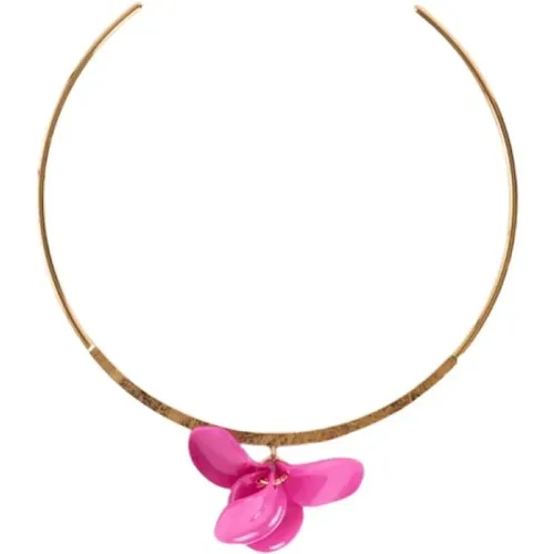 Vergoldete Petal Choker Halskette , Damen, Größe: ONE Size - Malababa - Modalova