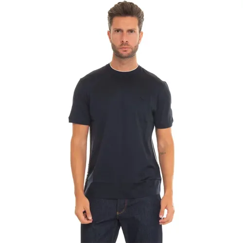 Logo Besticktes T-Shirt, Regular Fit , Herren, Größe: S - Emporio Armani - Modalova