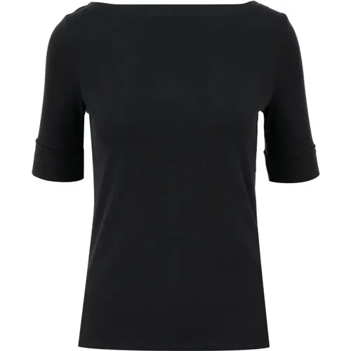 Baumwoll-Jersey T-Shirt mit Bootsausschnitt , Damen, Größe: L - Ralph Lauren - Modalova