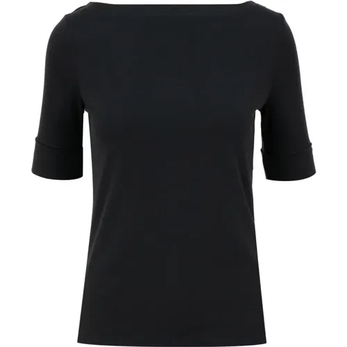 Baumwoll-Jersey T-Shirt mit Bootsausschnitt , Damen, Größe: XL - Ralph Lauren - Modalova