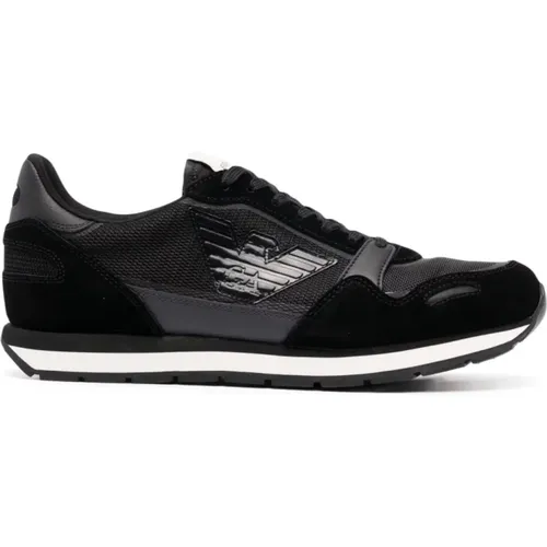 Panelled Low-Top Sneakers , male, Sizes: 12 UK - Emporio Armani - Modalova