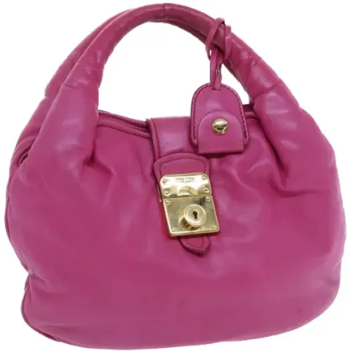 Pre-owned Leather handbags , female, Sizes: ONE SIZE - Miu Miu Pre-owned - Modalova