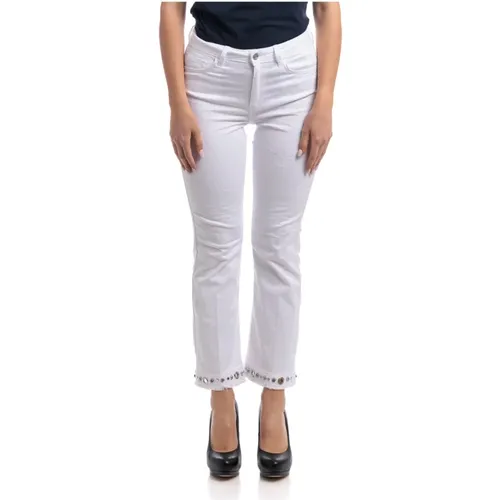 Cropped Button-Up Pants , female, Sizes: W26, W31, W28, W32 - Liu Jo - Modalova