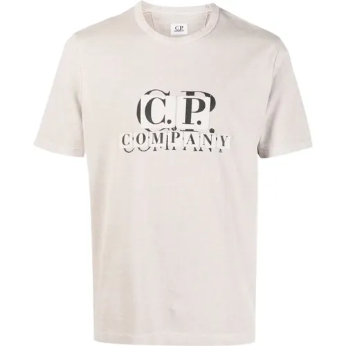 Patch Logo Baumwoll T-Shirt , Herren, Größe: S - C.P. Company - Modalova