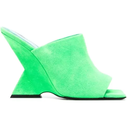 Grüne Sandalen mit quadratischer Zehenpartie , Damen, Größe: 38 EU - The Attico - Modalova