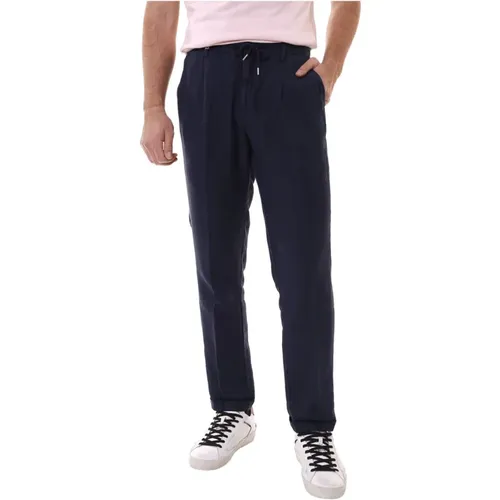 Blaue Leinen Chino Hose , Herren, Größe: S - 40WEFT - Modalova