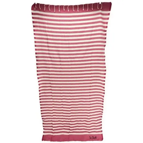 Striped Fuchsia Beach Towel , female, Sizes: ONE SIZE - MC2 Saint Barth - Modalova